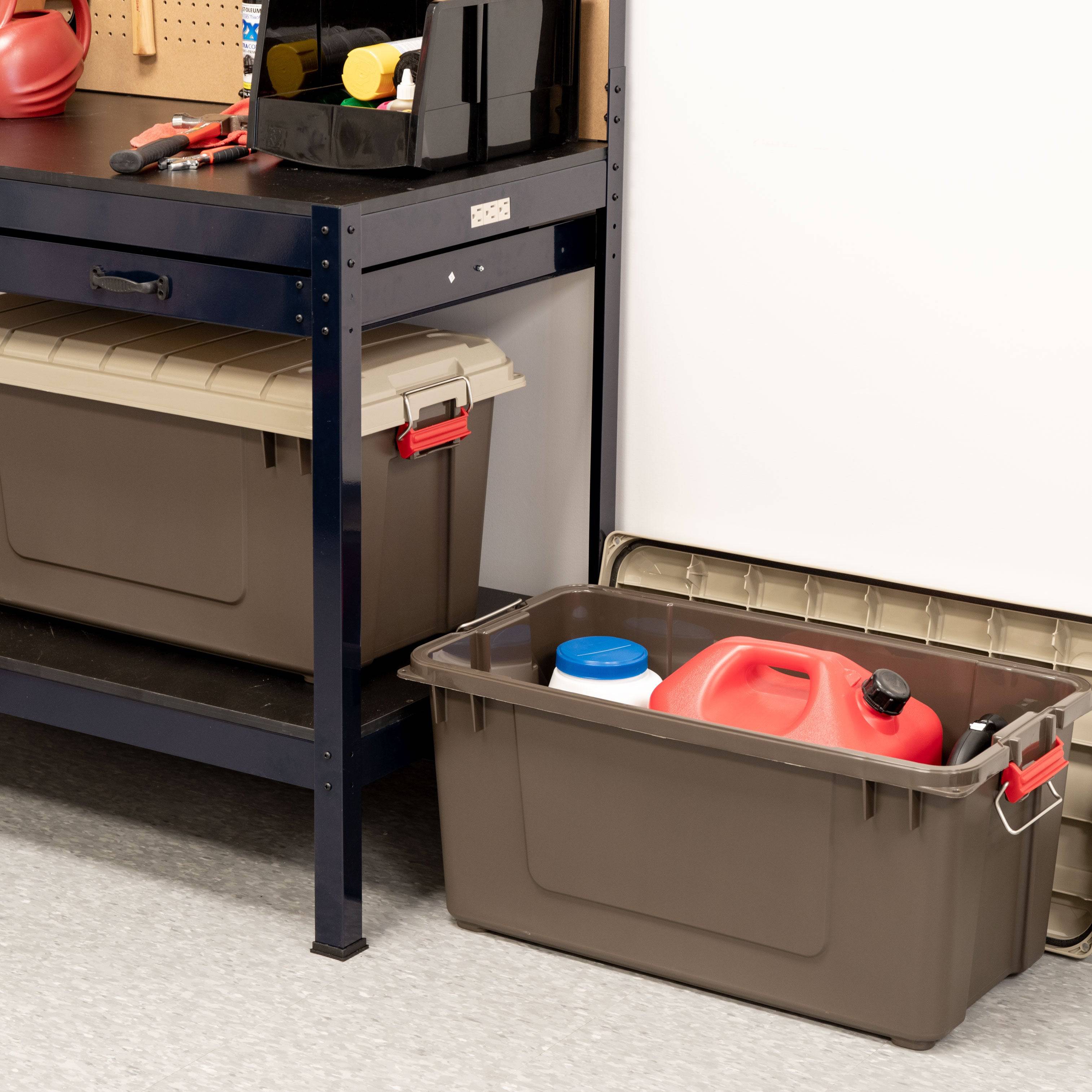 Heavy Duty 82 QT WeatherPro® Storage Box with Gasket Seal - Perfect for Outdoor Camping, Garage Organization & Emergency Supplies Storage