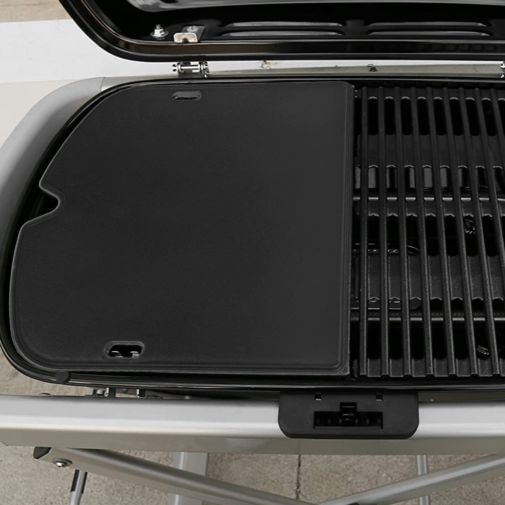 Onlyfire Reversible Cast Iron Griddle for Weber Traveler Portable Gas Grill - Double-Sided Cooking Griddle Replacement for Weber 9010001 - Perfect for Camping, Tailgating & Outdoor BBQs
