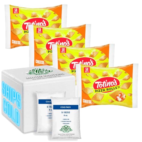 Salutem Vita - Totino's Cheese Pizza Rolls, Frozen Snack (24.8 oz, 50 Count) - Pack of 4 | Perfect for Parties, Game Nights & Quick Meals | Family Favorite Finger Food