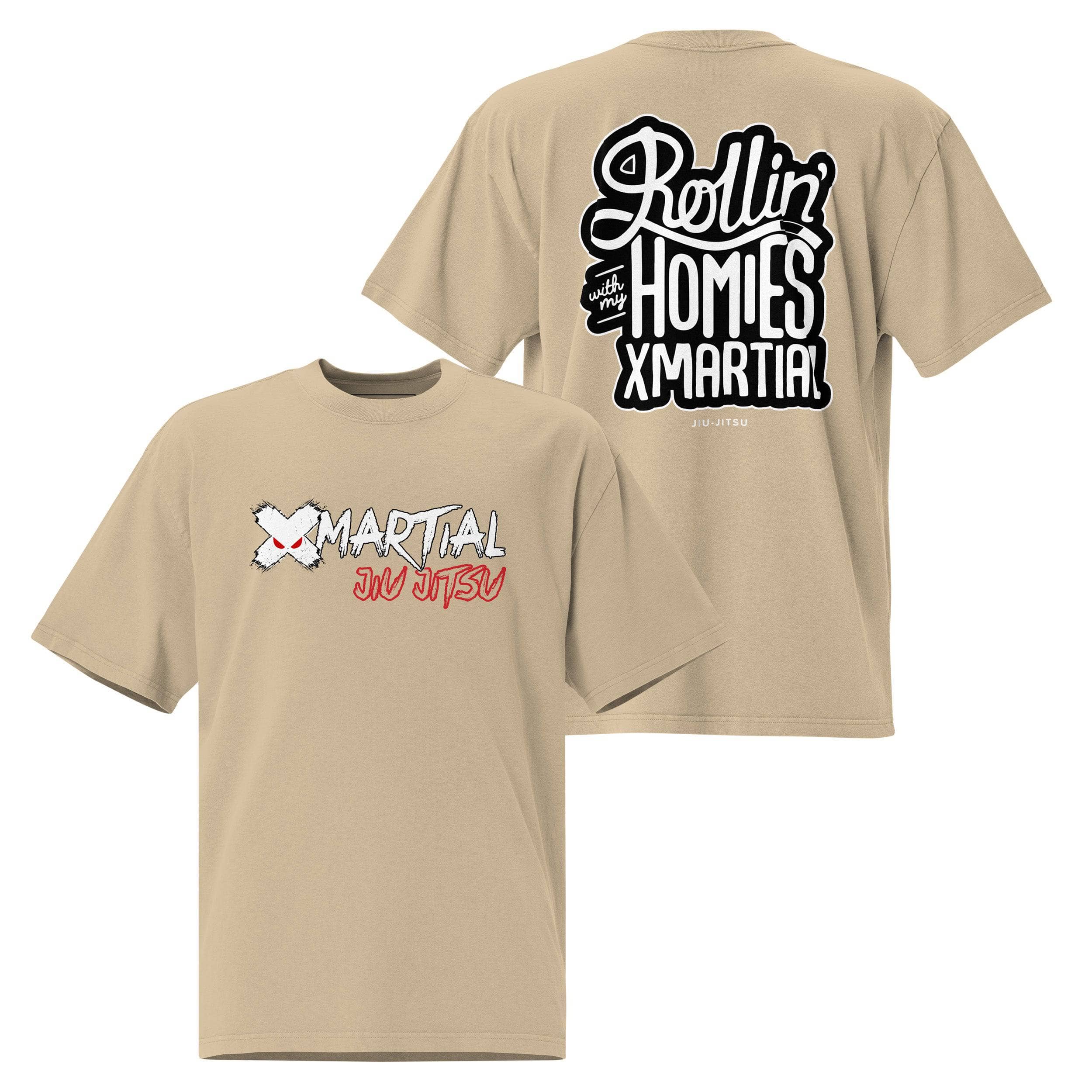 Best Oversized Jiu Jitsu Shirt for Training & Streetwear - 'With My Homies' Graphic Tee for BJJ, MMA & Casual Wear