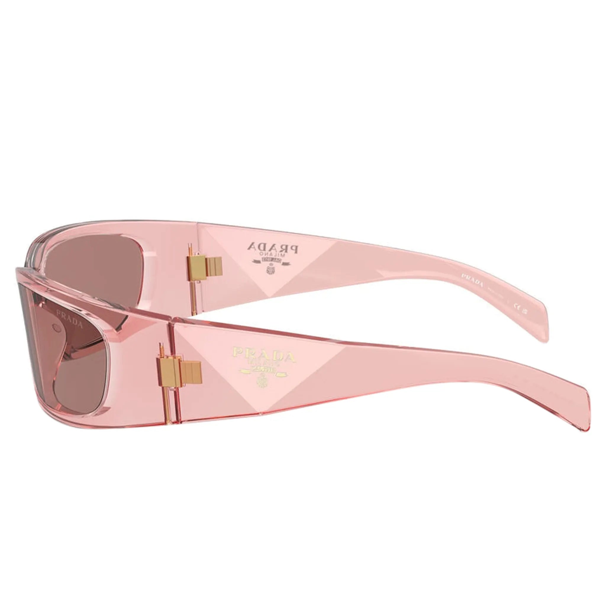 Prada PR A14S 19Q10D Transparent Peach Sunglasses for Women - Luxury Designer Shades for Summer, Beach & Outdoor Fashion - UV Protection Sunglasses for Driving, Travel & Vacation