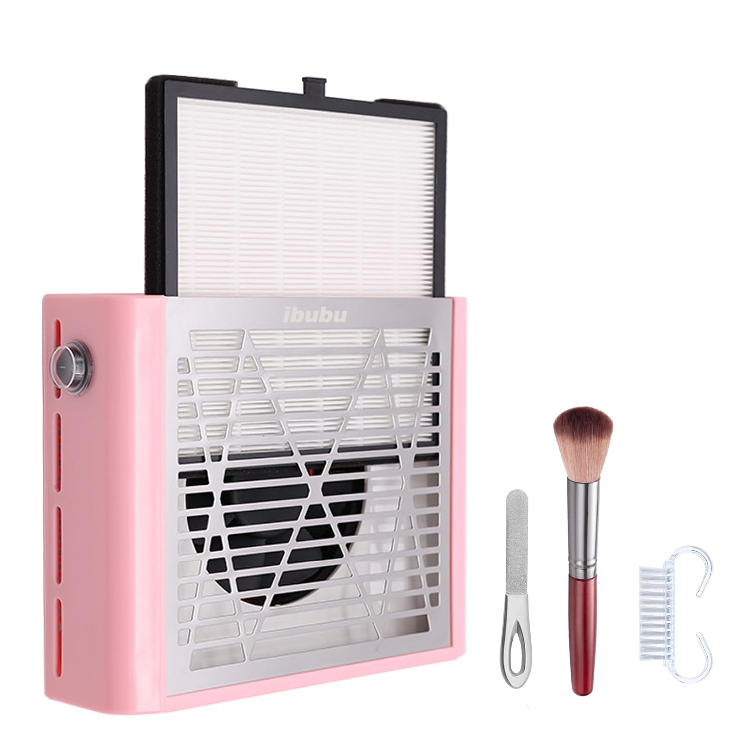 Electric Nail Dust Collector with Strong Suction - Professional Nail Salon Vacuum Cleaner for Acrylic Powder & Nail Art Dust Extraction - Includes Multiple Tool Kits (Pink) - Perfect for Manicure Stations, Nail Salons & Home Nail Care