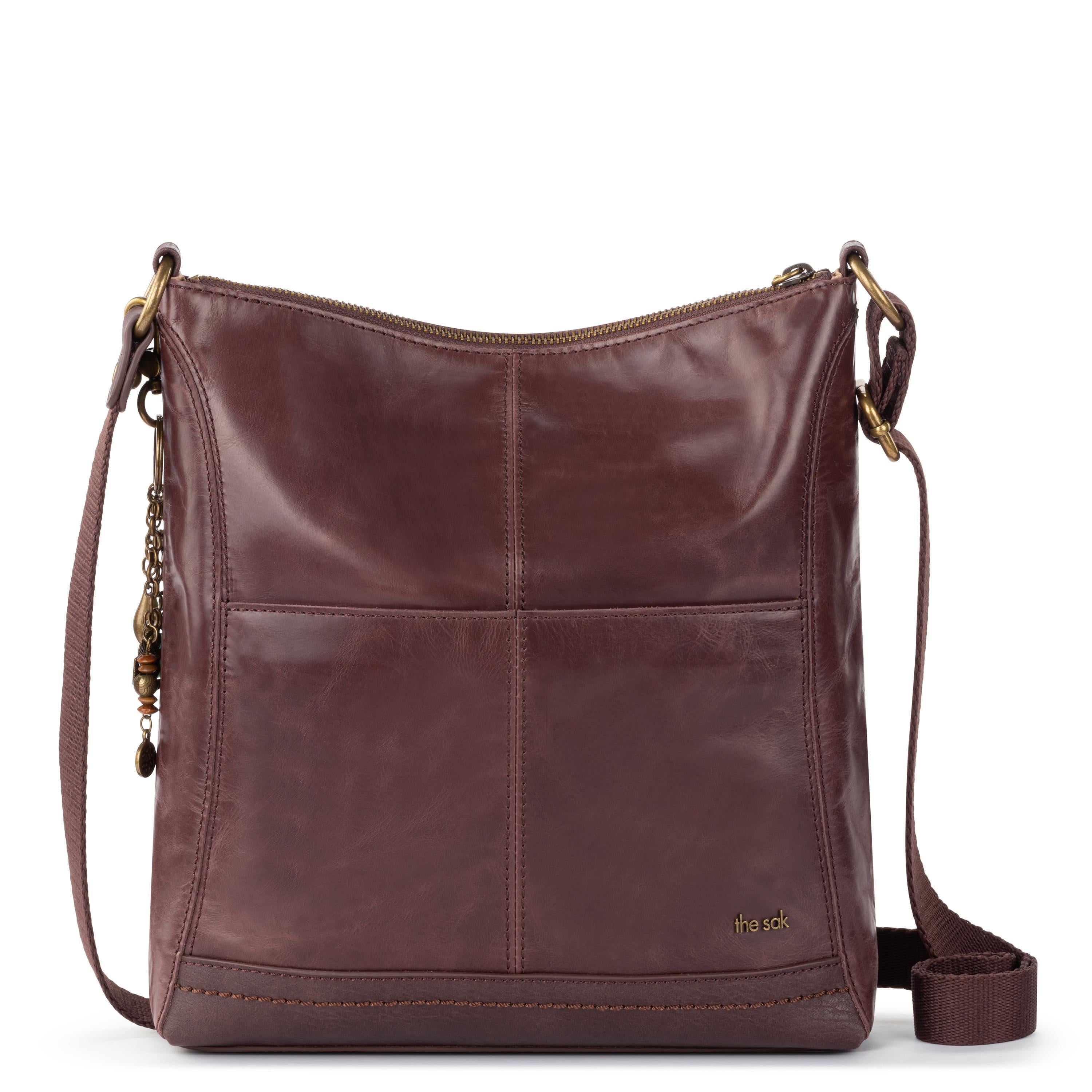 Lucia Genuine Leather Crossbody Bag with Mahogany Tile Embossed Design - Perfect for Work, Travel & Everyday Use