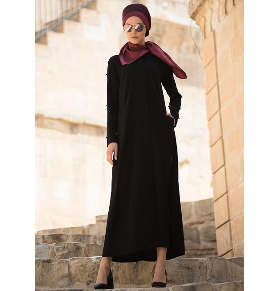 Turkish Ferace Abaya F10705 - Elegant Islamic Prayer Dress for Women | Perfect for Mosque, Eid, and Special Occasions
