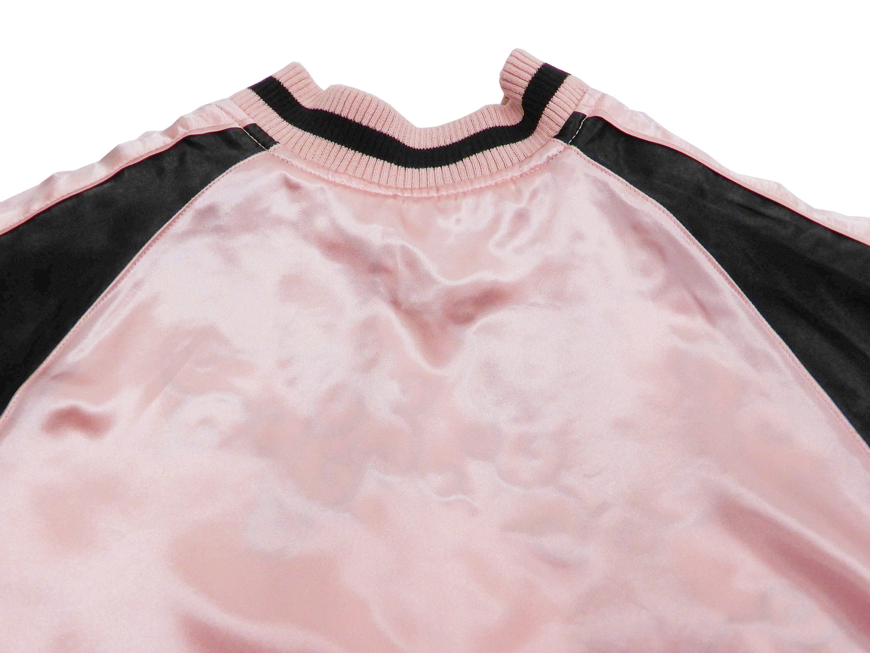 Japanese Souvenir Jacket for Men - Vintage Chrysanthemum Sukajan Bomber Jacket (3RSJ 703) in Pink/Black - Perfect for Streetwear, Cosplay & Japanese Fashion Enthusiasts