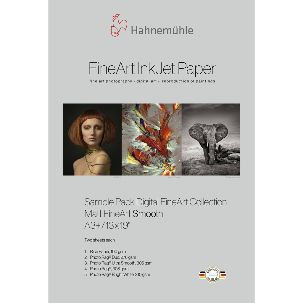 Hahnemuhle Matte Smooth FineArt Inkjet Paper Sample Pack (13 x 19 Inches, 10 Sheets) - Premium Photo Paper for Artists, Photographers & Print Professionals - Ideal for Art Prints, Photography Projects & Creative Presentations