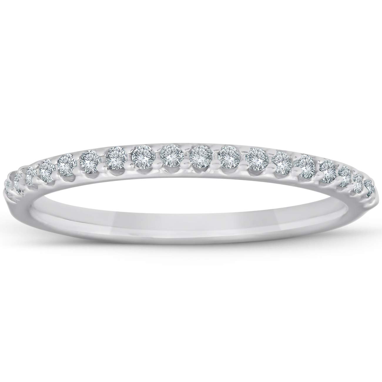 1/8ct White Gold Diamond Anniversary Wedding Guard Ring for Women - Elegant Bridal Jewelry Gift for Her, Perfect for Engagement, Proposal & Special Occasions
