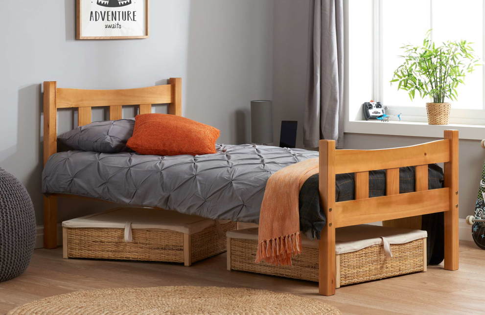 Montrose Bed Frame - Queen Size Platform Bed with Upholstered Headboard, Wooden Slats & Easy Assembly - Perfect for Modern Bedrooms & Guest Rooms