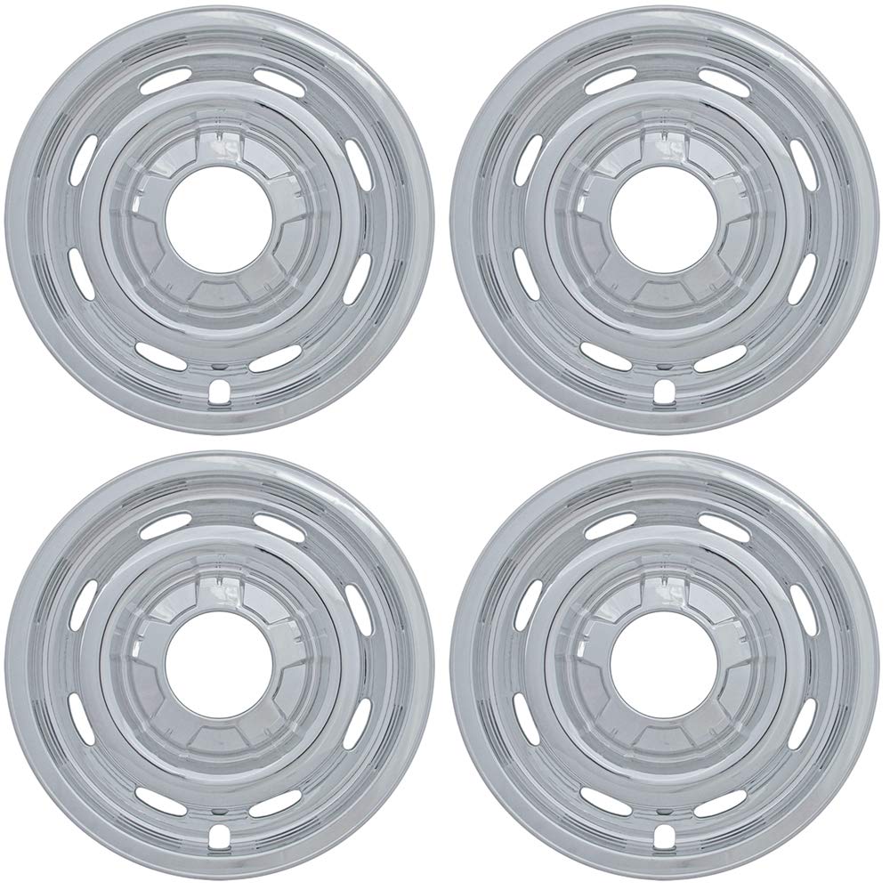 OxGord 18 Inch Wheel Skins for 2011-2017 Ford Explorer (Set of 4) - Chrome ABS Wheel Covers - Replacement Tire Caps for Enhanced Style & Protection - Perfect for Off-Roading, Daily Commuting & Car Customization