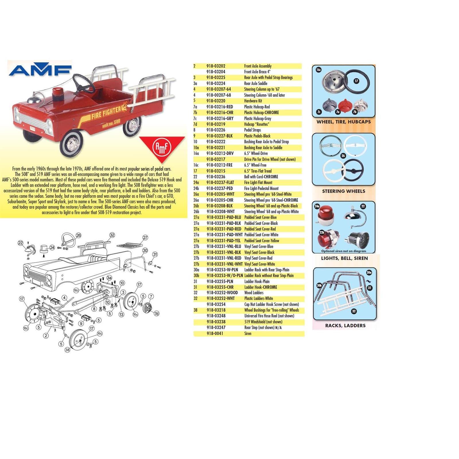 AMF Pedal Car Fire Light 508-519 Firefighter/Generic Pedestal Mount - Emergency Vehicle Toy Accessory for Kids Play & Collector Display