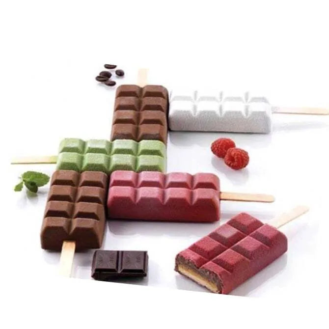 Choco Stick Ice Cream Pop Mold - 12 Reusable Silicone Forms for Homemade Frozen Treats | Perfect for Summer Parties, Kids Snacks & Dessert Making