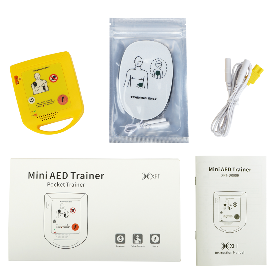 XFT Medical Mini AED Trainer Model D0009 - Portable CPR Training Device for First Aid & Emergency Preparedness - Perfect for Schools, Offices & Home Safety Kits