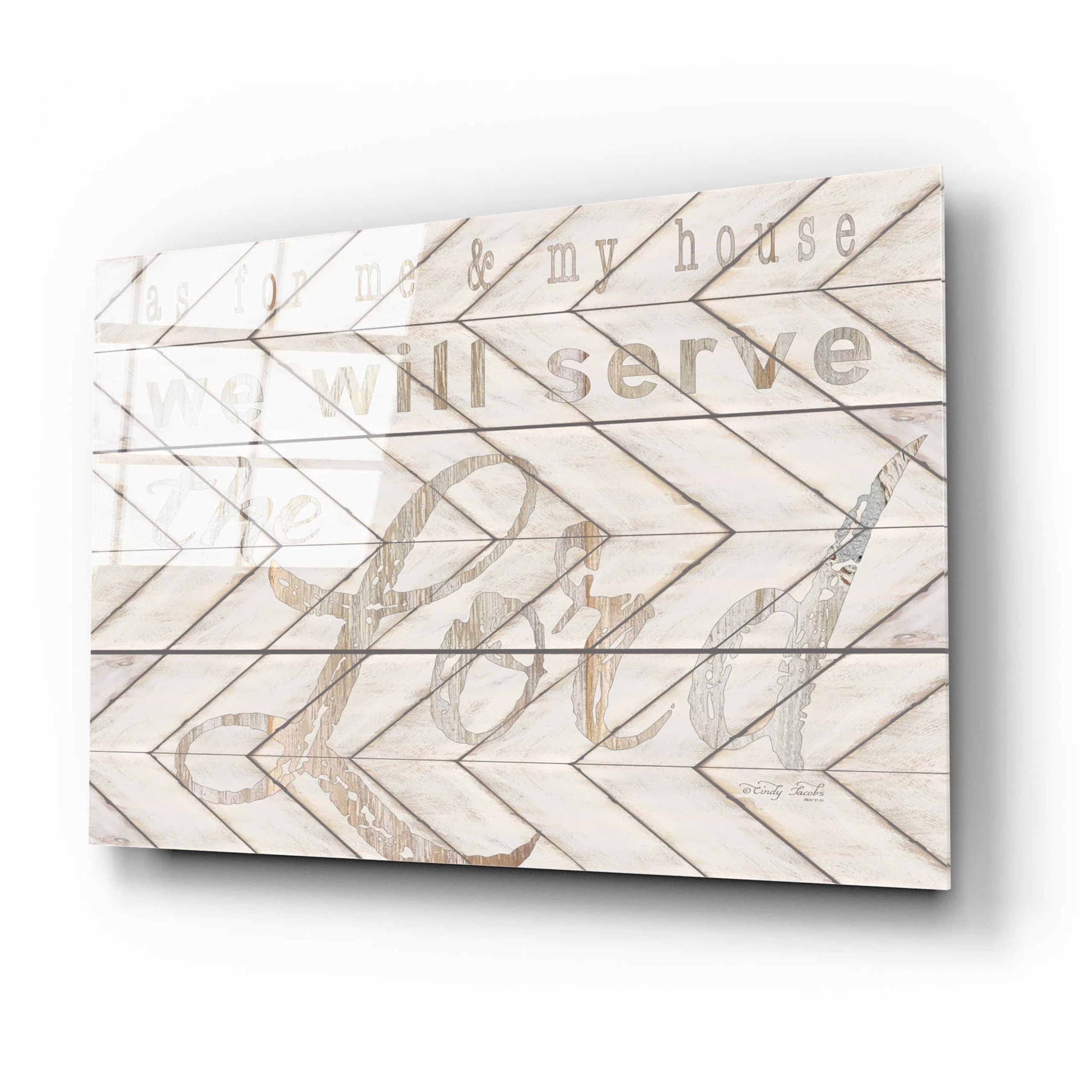 Epic 'We Will Serve the Lord' Christian Wall Art by Cindy Jacobs - 24x16 Inch Acrylic Glass Canvas - Perfect for Home Decor, Church & Office Inspiration