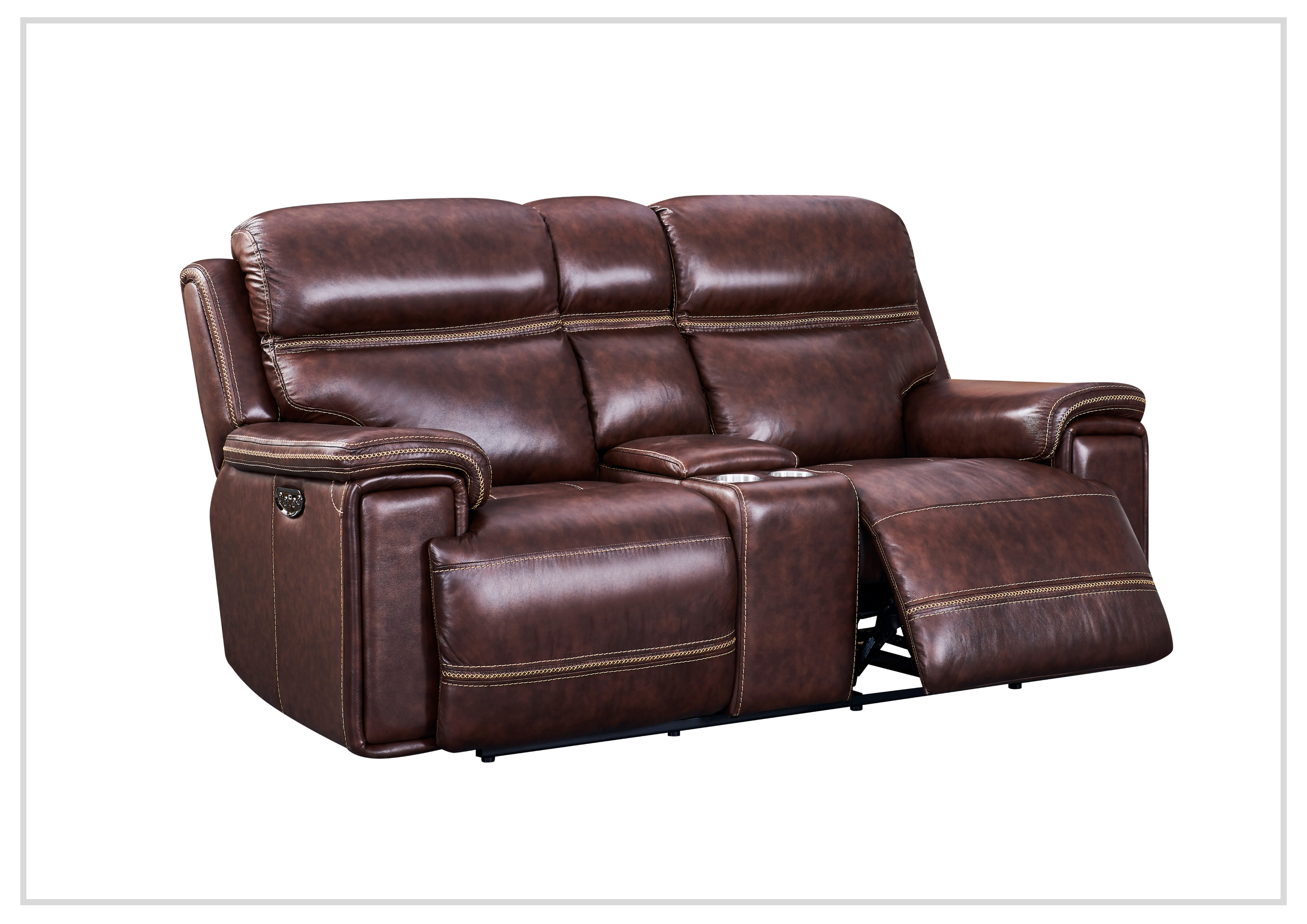 Gio Italia Fabiano Power Reclining Leather 2-Seater Sofa - Modern Living Room Furniture for Home Theater & Relaxation