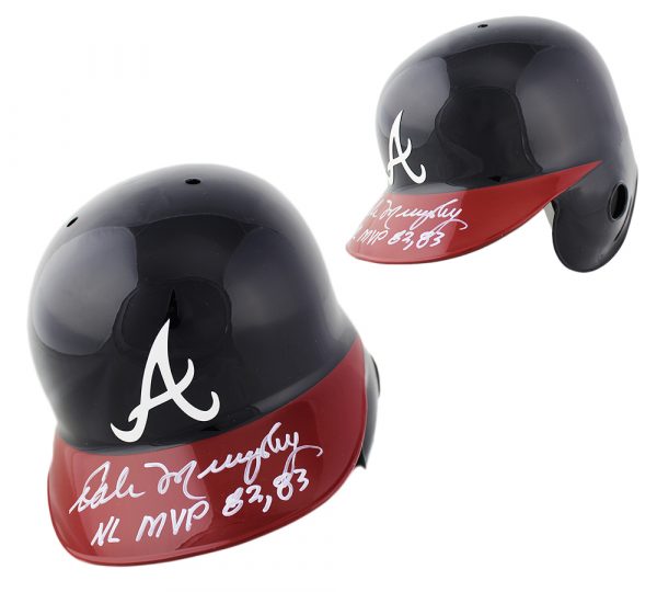 Dale Murphy Autographed Atlanta Braves Rawlings MLB Batting Helmet - NL MVP 1982 & 1983 Inscription - Authentic Collectible for Baseball Fans & Sports Memorabilia Display