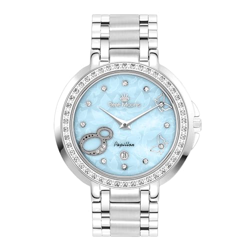 Blue Dial - Silver Case - Silver Band - Silver Applique
