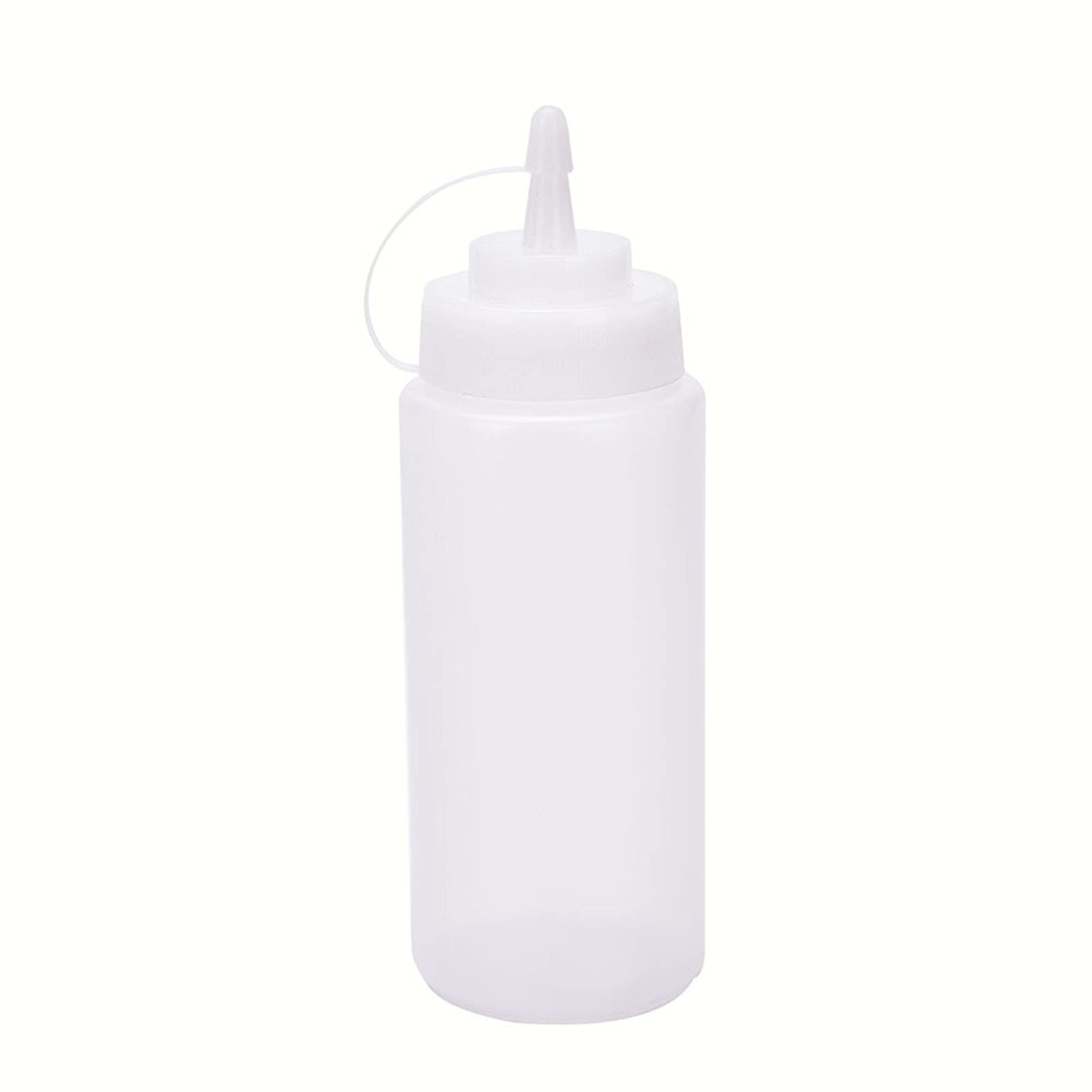 6-Pack 16 Oz Clear Plastic Squeeze Condiment Bottles with Nozzle Tip - Perfect for Ketchup, Mustard, BBQ Sauce & Salad Dressing - Ideal for Restaurants, Food Trucks & Home Kitchens