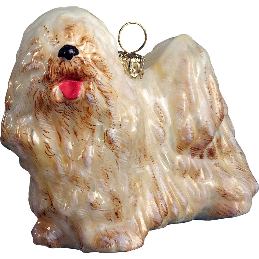 Handmade Komondor Dog Christmas Ornament - Polish Blown Glass Holiday Tree Decoration from Poland | Perfect for Xmas Gifts, Home Decor & Collectors