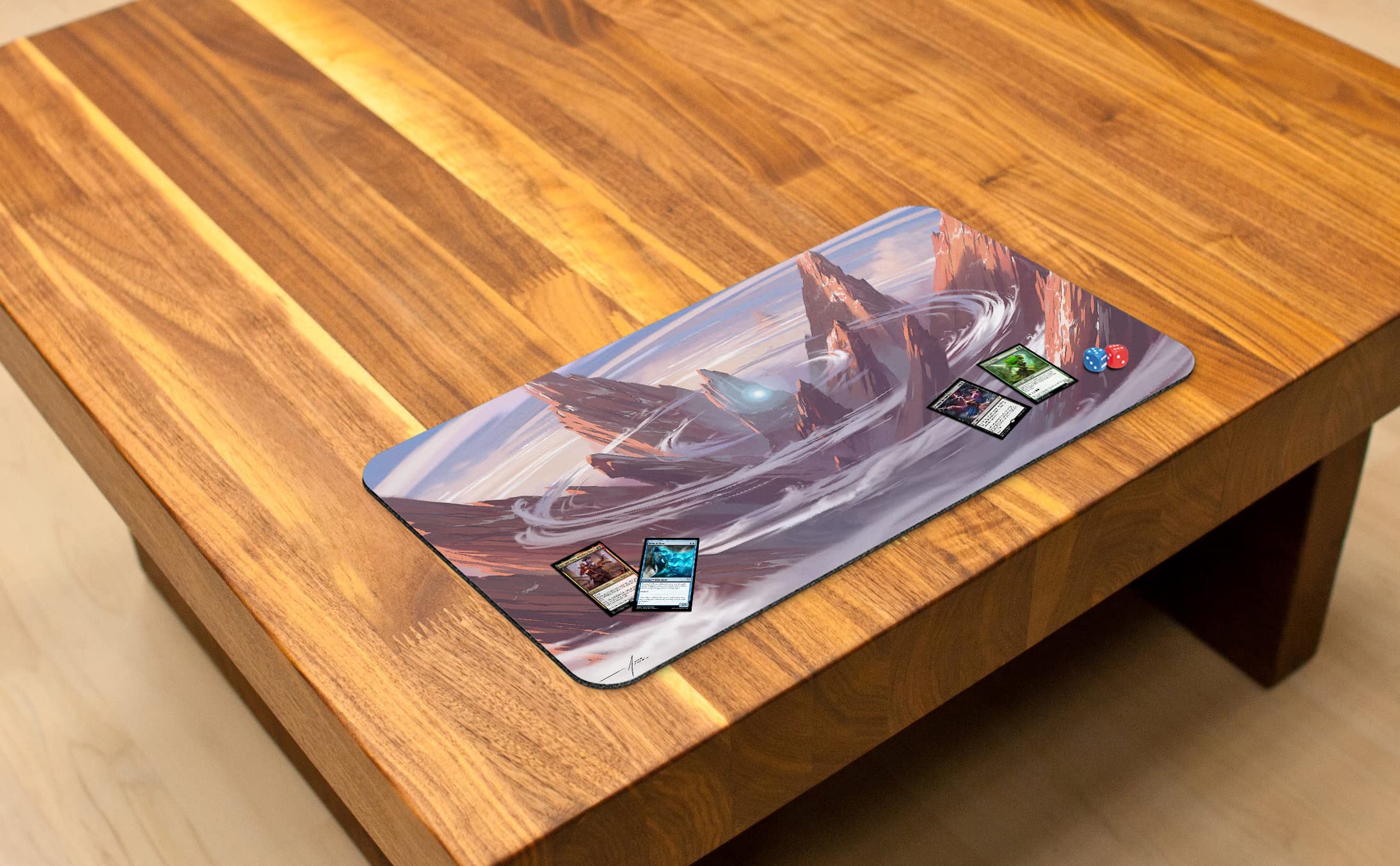 Lotus Quest Mountain Stitched MTG Playmat by Asur Misoa - Magic The Gathering Playmat for MTG, YuGiOh & TCG Games - Premium Stitched Edge Gaming Mat with Original Art - Perfect for Tournaments, Game Nights & Collectors
