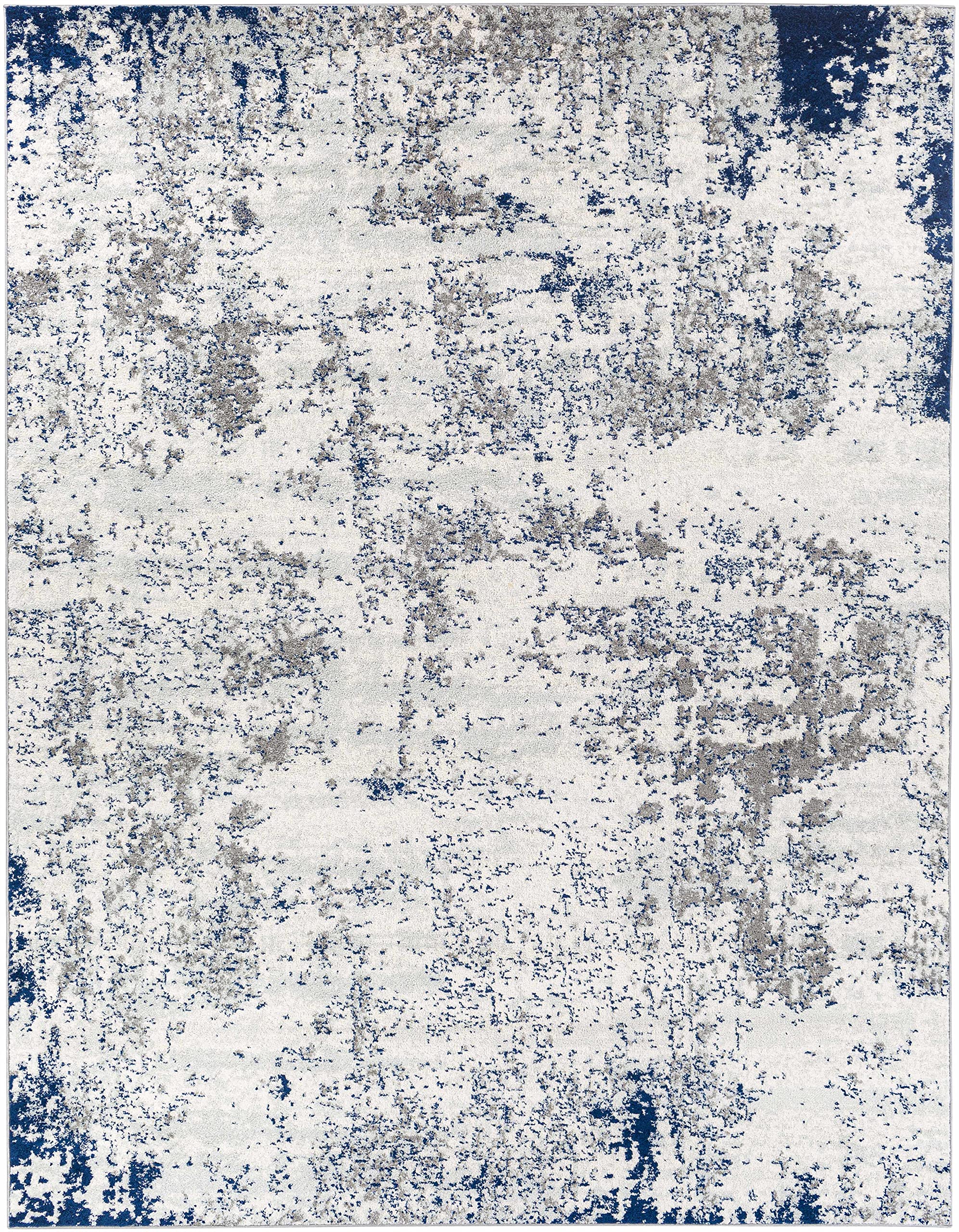 Modern Blue and Gray Hauteloom Warburton Area Rug 5'3