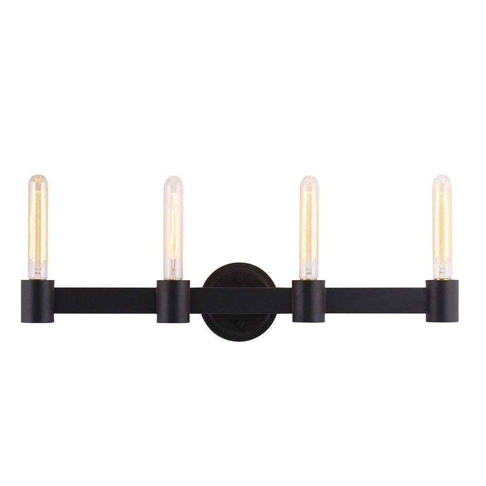 EGLO USA 204556A Matte Black Bathroom Vanity Light - 26.5 Inch Modern 4-Light Fixture from Broyles Collection - Perfect for Bathroom Makeover, Powder Room Lighting & Dressing Area Illumination