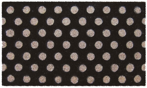 Polka Dot Handwoven Coconut Fiber Doormat - Non-Slip, Durable & Eco-Friendly Entryway Rug for Home, Porch, or Patio