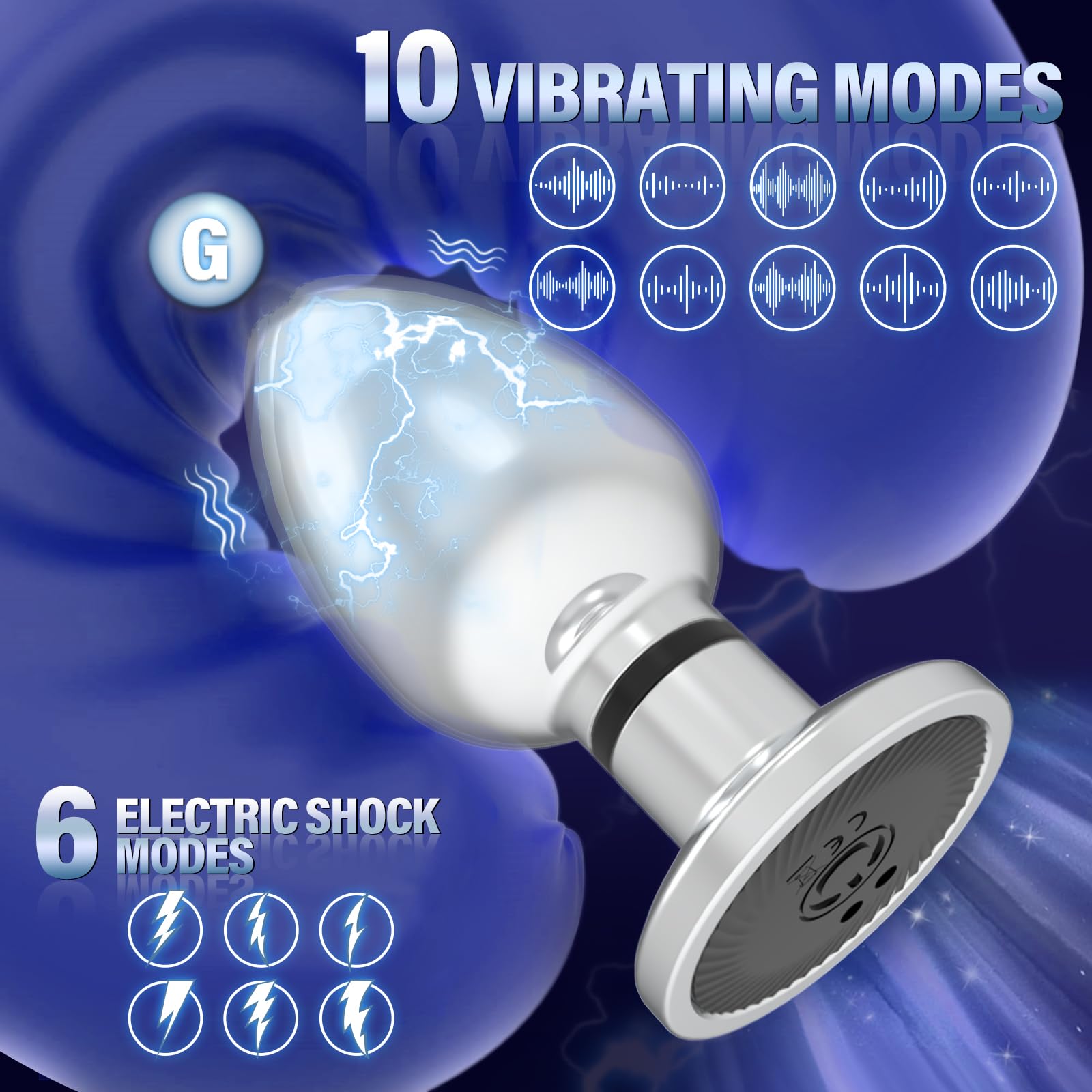 Electric Shock Vibrating Butt Plug for Men - Remote Control Anal Sex Toy with 10 Vibration & 6 E-Stim Modes, Prostate Massager - Perfect for Couples Play & Solo Pleasure