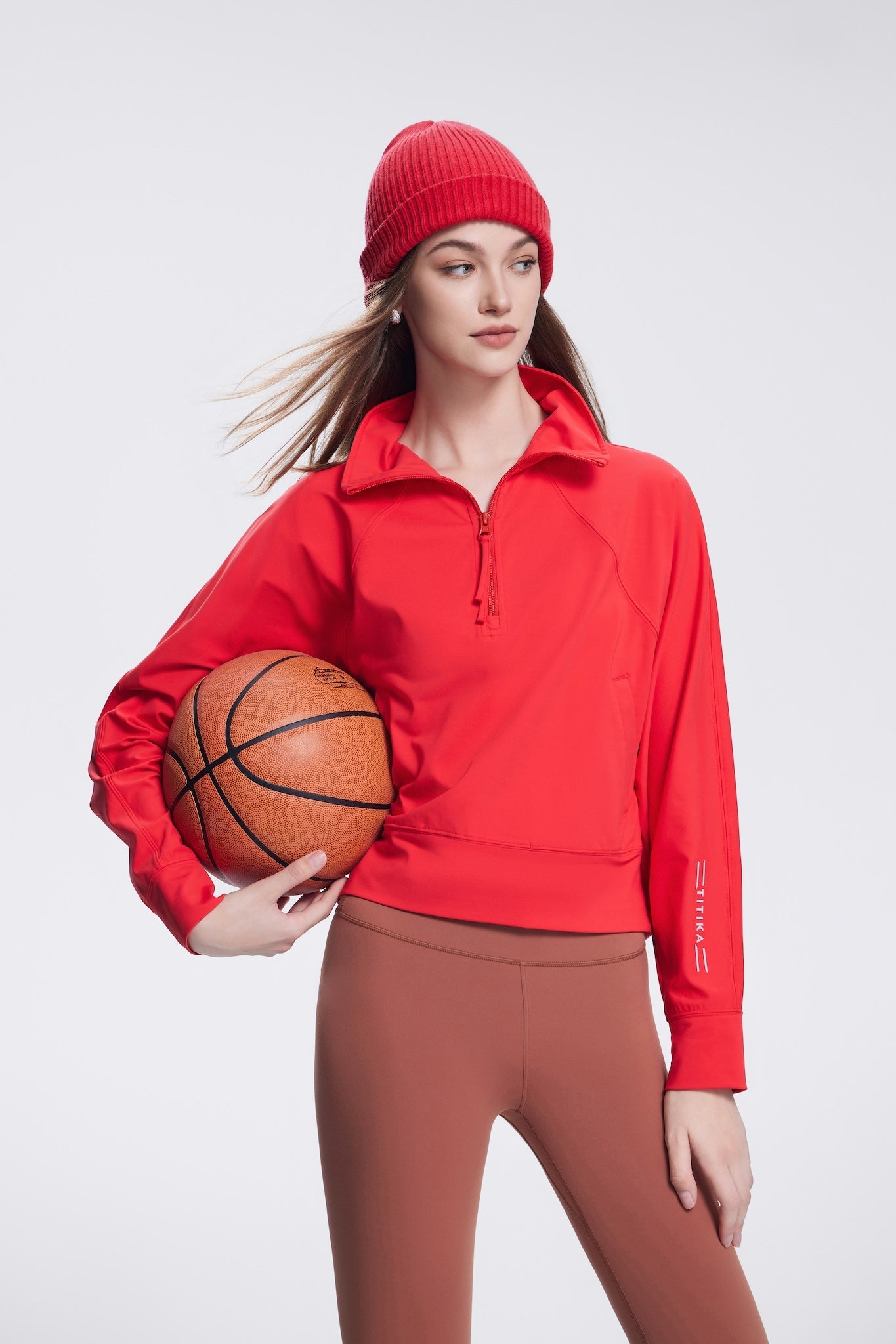 Nina Half Zip Sweatshirt for Women - Cozy Fleece Pullover with Kangaroo Pocket | Perfect for Casual Wear, Workout & Outdoor Activities
