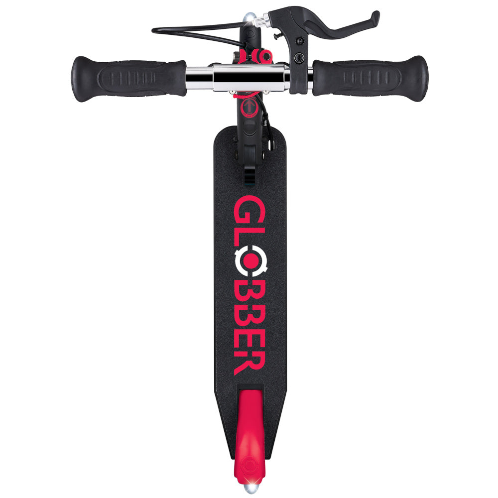 Globber Flow Element Junior LED Lights Scooter for Kids - 3 Wheel Kick Scooter with Adjustable Handlebar - Perfect for Outdoor Play, Commuting & Neighborhood Rides