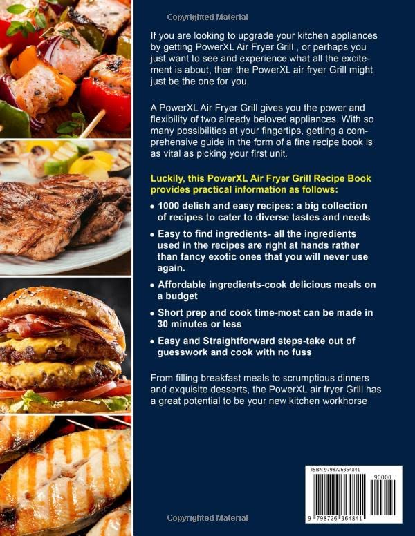 PowerXL Air Fryer Grill Cookbook: 1000 Easy & Affordable Recipes | Master Air Frying, Grilling & Healthy Cooking | Perfect for Beginners, Meal Prep & Family Dinners