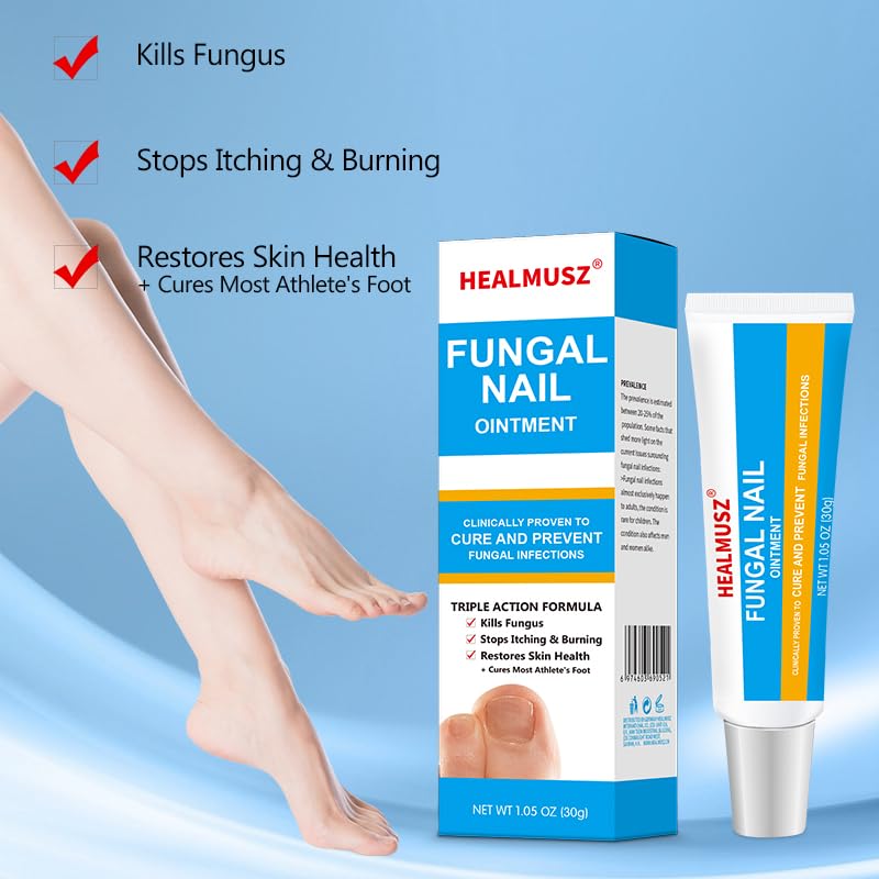Healmusz Onychomycosis Nail Renewal Liquid - Extra Strength Toenail Fungus Treatment for Damaged & Discolored Nails | Fingernail & Toenail Repair Solution | Ideal for Athletes, Swimmers & Daily Foot Care