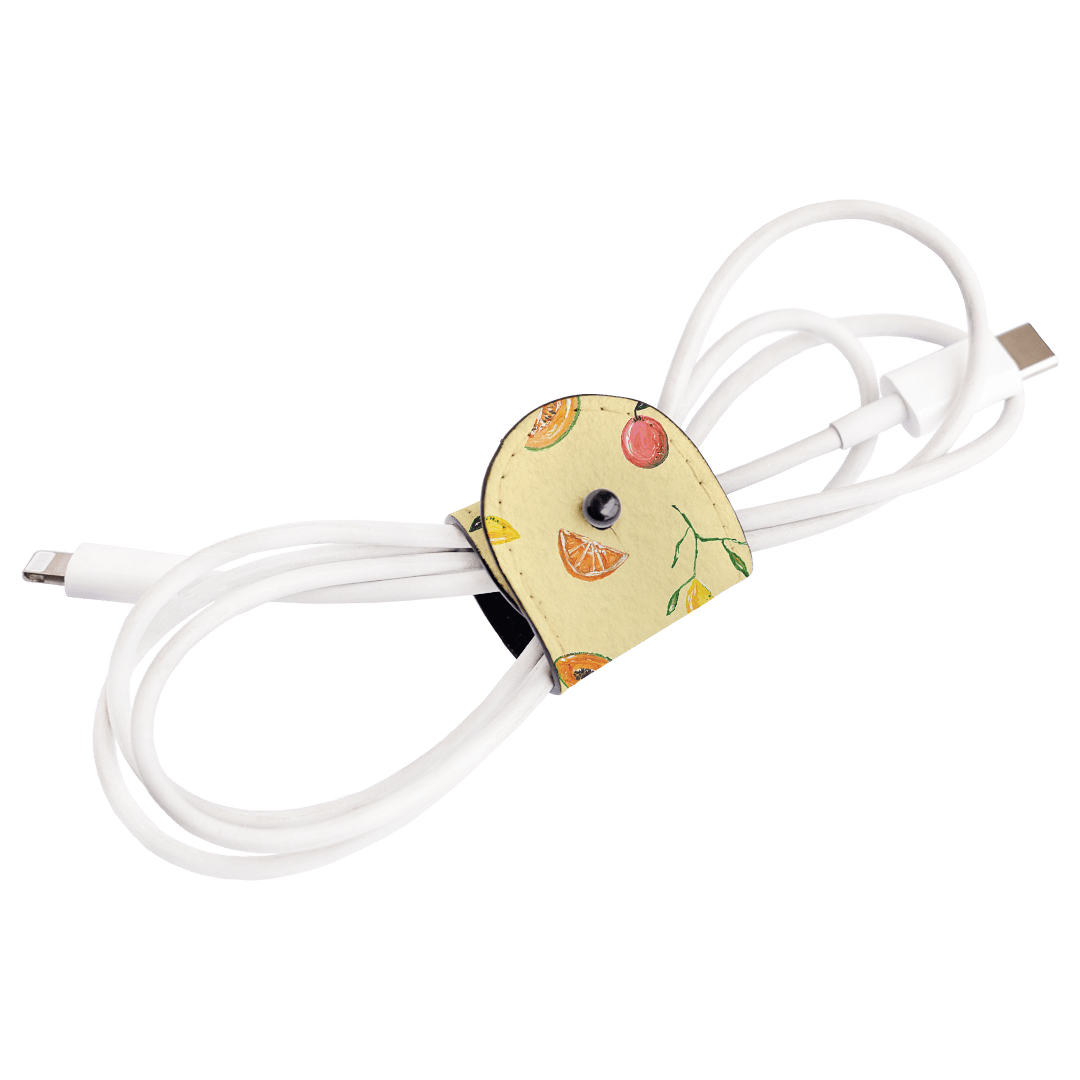 Golden Fruit Cable Wrap - Colorful Spiral Cable Organizer for Phone, Laptop & Home Electronics - Perfect for Desk, Office & Travel Use