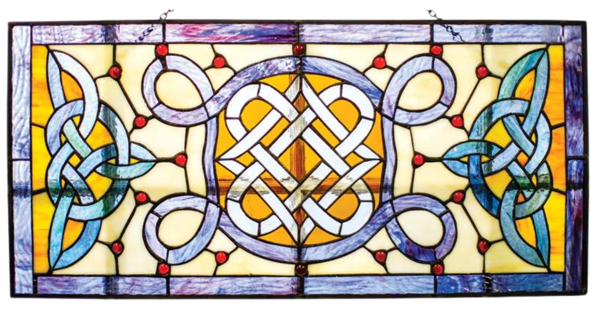 Celtic Stained Glass Window Panel - Vibrant Multicolor Art Glass for Home Decor, Church Windows & Sun Catchers | Perfect for Living Rooms, Entryways & Gifts