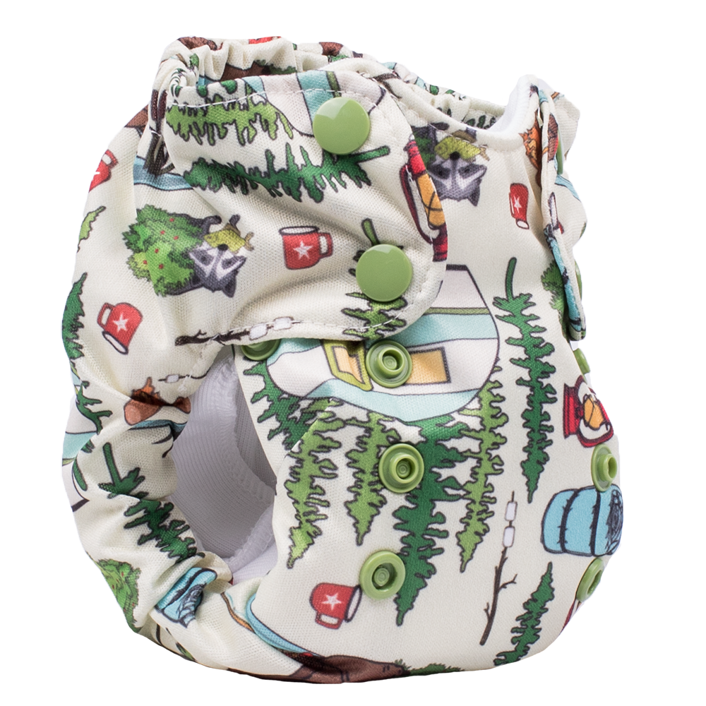 Smart Bottoms Born Smart 2.0 Newborn All-in-One Cloth Diaper - Soft Organic Cotton AIO Diapers for Babies | Perfect for Daycare, Travel & Eco-Friendly Parenting