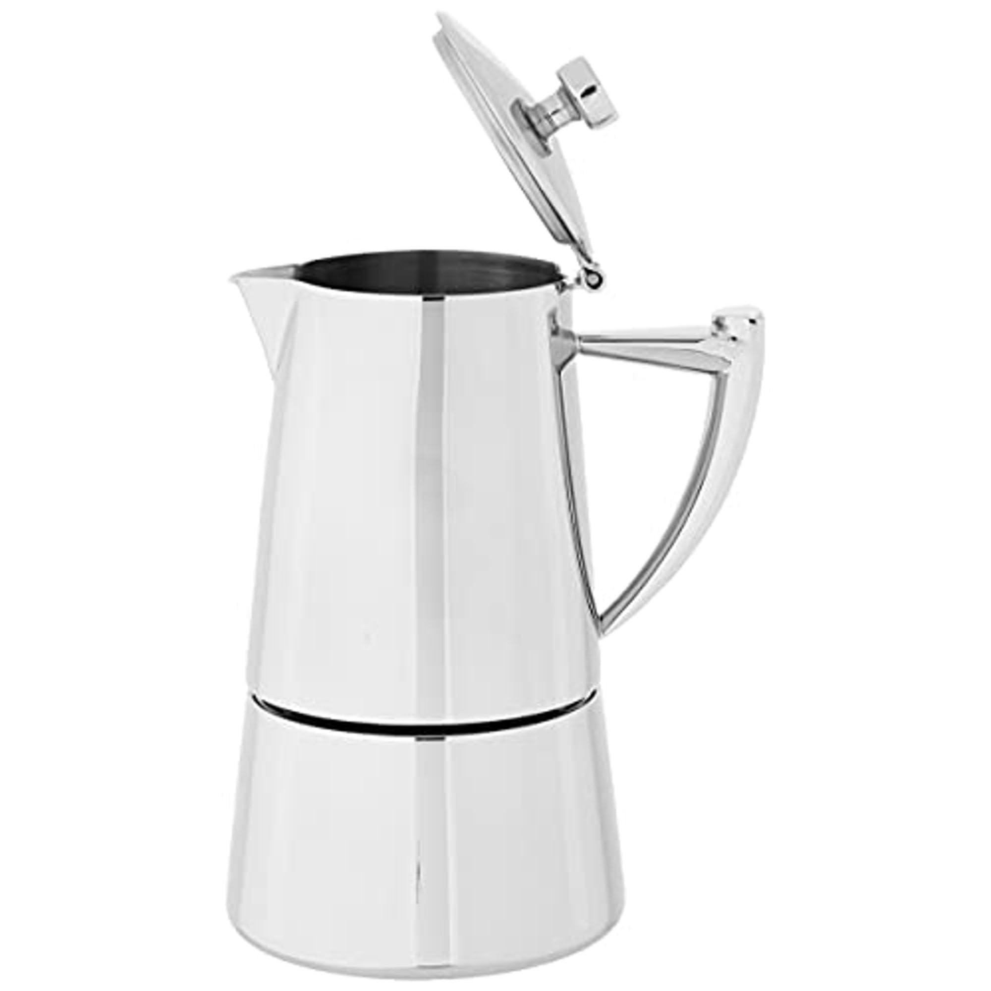 Cuisinox Roma 6-Cup Stainless Steel Stovetop Moka Pot - Italian Espresso Maker for Home & Office - Perfect for Brewing Rich Coffee on Gas, Electric & Induction Stoves