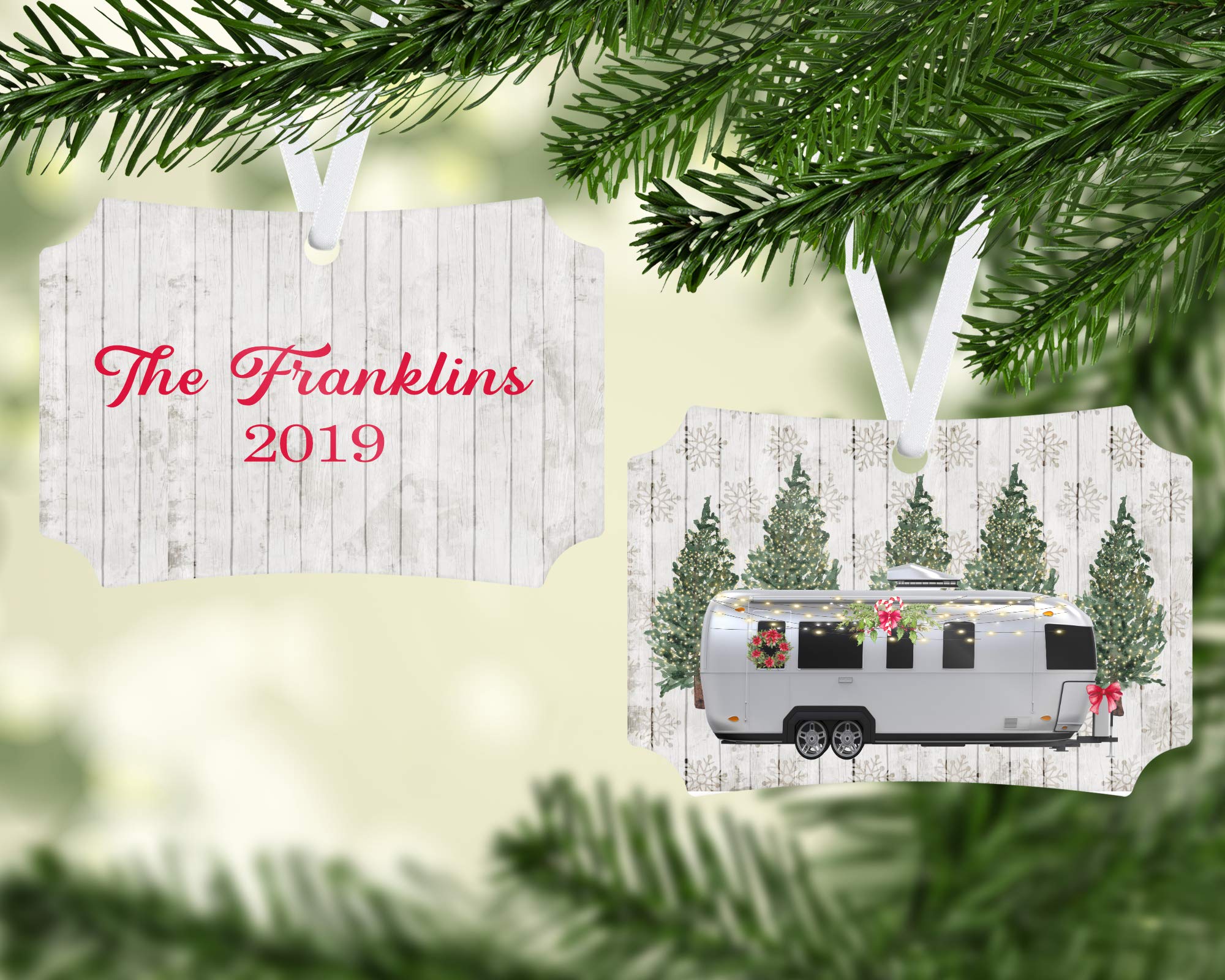 Personalized Travel Trailer Christmas Ornament - Custom Camper RV Holiday Decoration for Tree, Gift & Home Décor | Perfect for Camping Enthusiasts & Christmas Celebrations