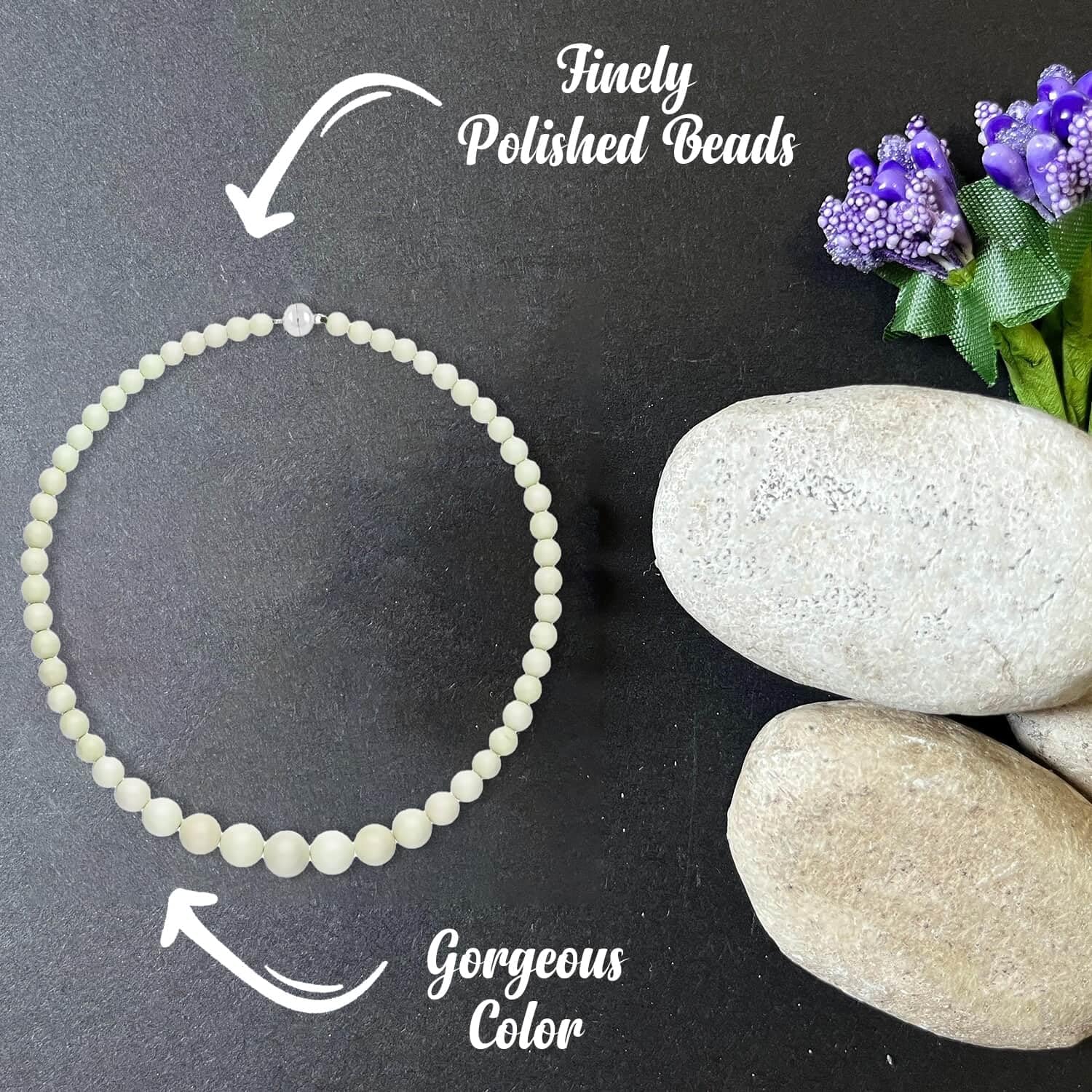 Shop LC 8-12mm Citrine Beaded Necklace for Women - 925 Sterling Silver Rhodium Plated, 20