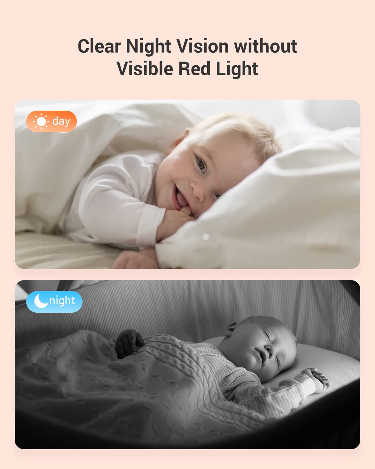EZVIZ BM1 Bear Wireless Baby Monitor with Crying Detection & Auto-Play Soothing Music - Indoor Security Camera with Two-Way Audio, Baby Activity Tracking & Data Privacy Protection - Perfect for Nursery, Bedroom & Home Security Monitoring
