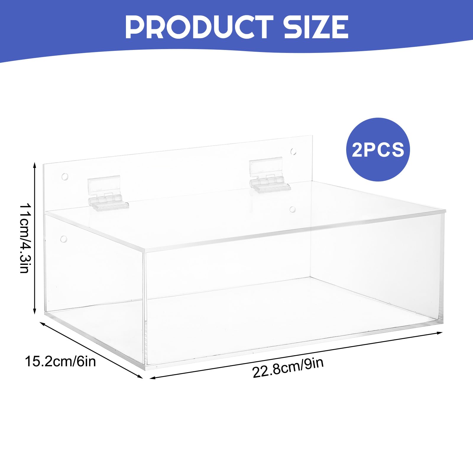 2-Pack Clear Acrylic Safety Glasses Holder with Lid - 9