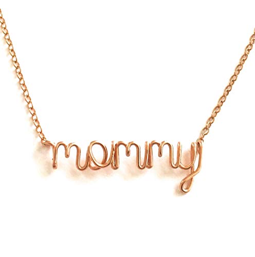 Rose Gold Mommy Necklace - Personalized Mother's Jewelry Gift for Women, Mom, Grandma - Perfect for Mother's Day, Birthday, Anniversary & Everyday Wear