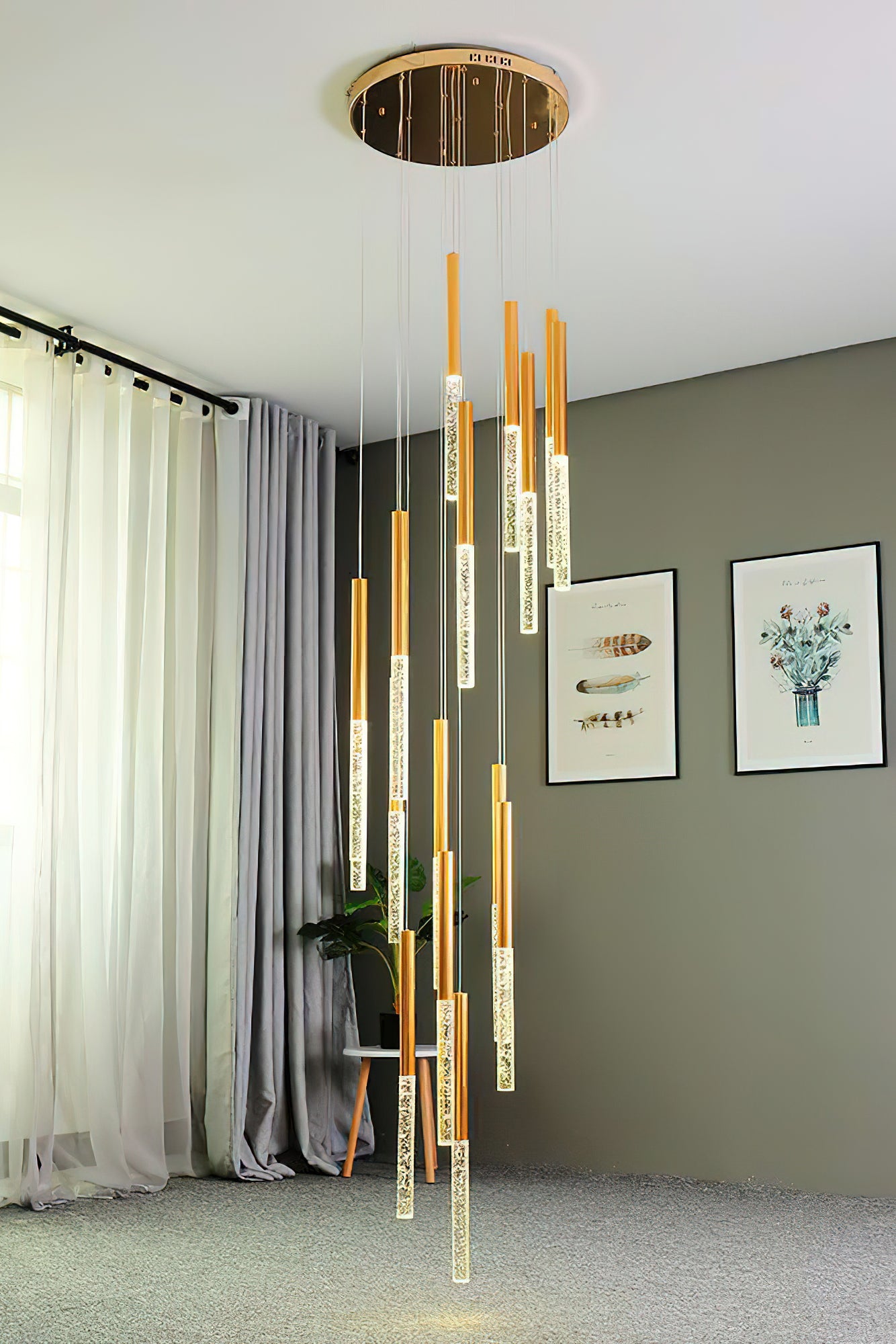 Modern Bubble Glass Pendant Light - Elegant Hanging Chandelier for Dining Room, Kitchen Island & Bedroom Decor - Dimmable LED Lighting Fixture