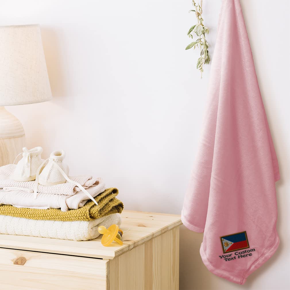 Custom Embroidered Baby Blankets for Nursery - Soft & Breathable Crib Bedding for Boys & Girls | Perfect for Newborn Gifts, Christening & Nursery Decor (Philippines)