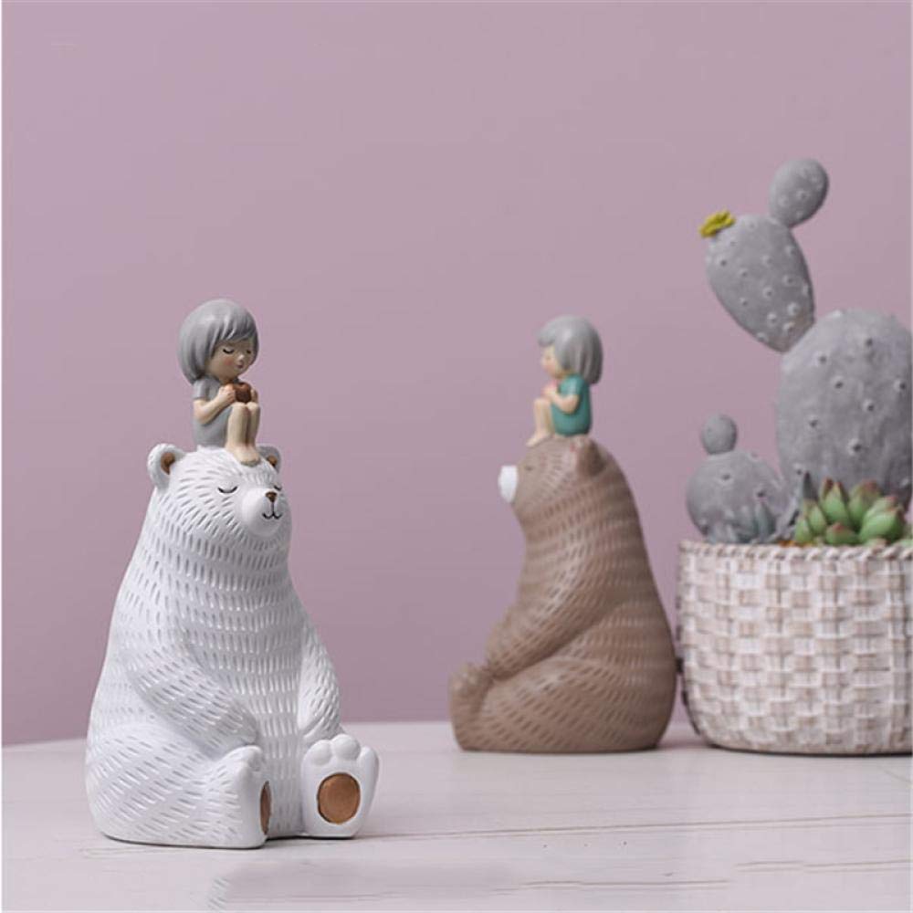 Stylish Nordic Resin Bear Statue - Cute Home Decor Sculpture for Living Room, Bedroom & Desktop | Perfect for Cozy Home Accents & Gift Giving