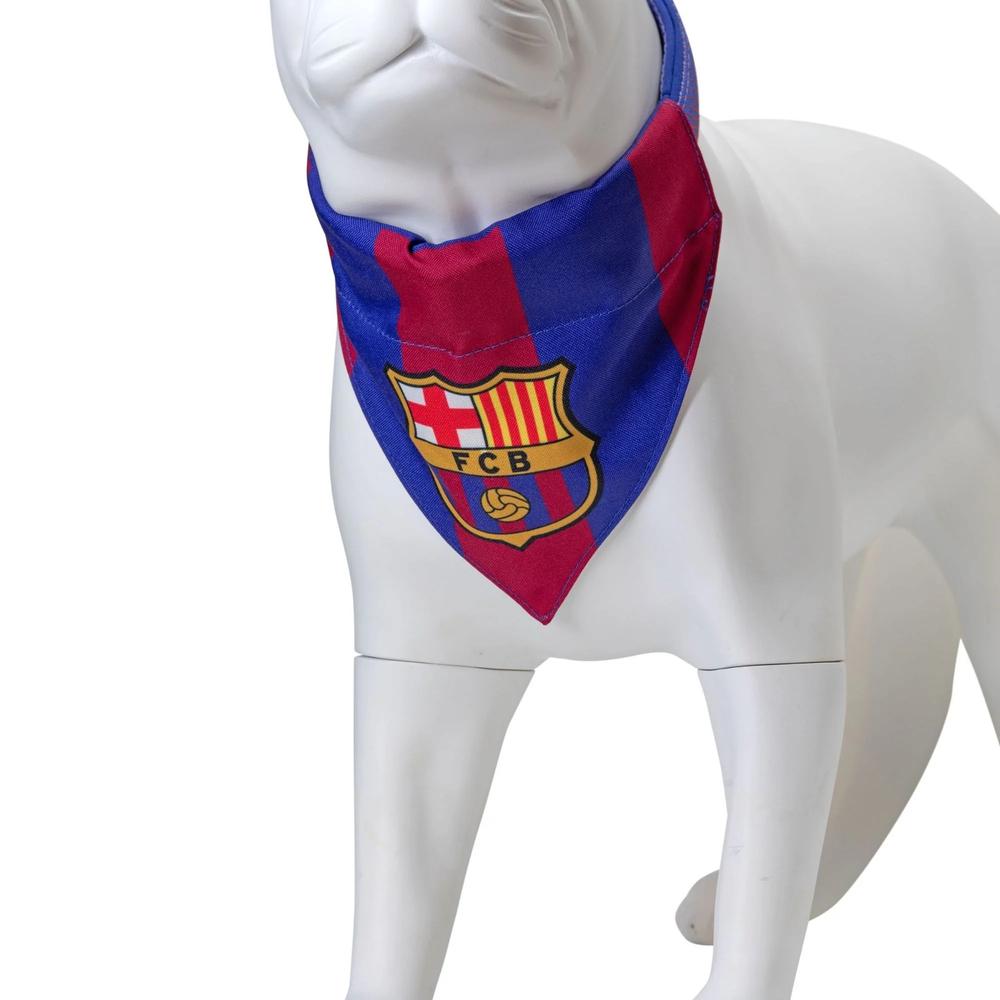 Barcelona FC Dog Bandana - Adjustable Pet Scarf for Small Medium Large Dogs - Perfect for Game Day, Walks, and Pet Photos