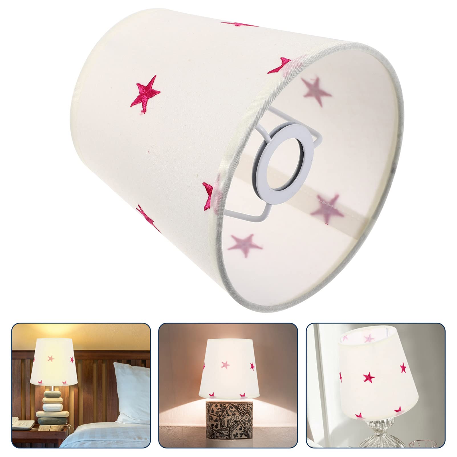 EXCEART Fabric Lampshade - Rustic Table Lamp Cover for E27 Bulbs, Glass Candle Holder & Home Decor - Perfect for Children's Rooms, Living Room Lighting & Bedside Desk Lamps