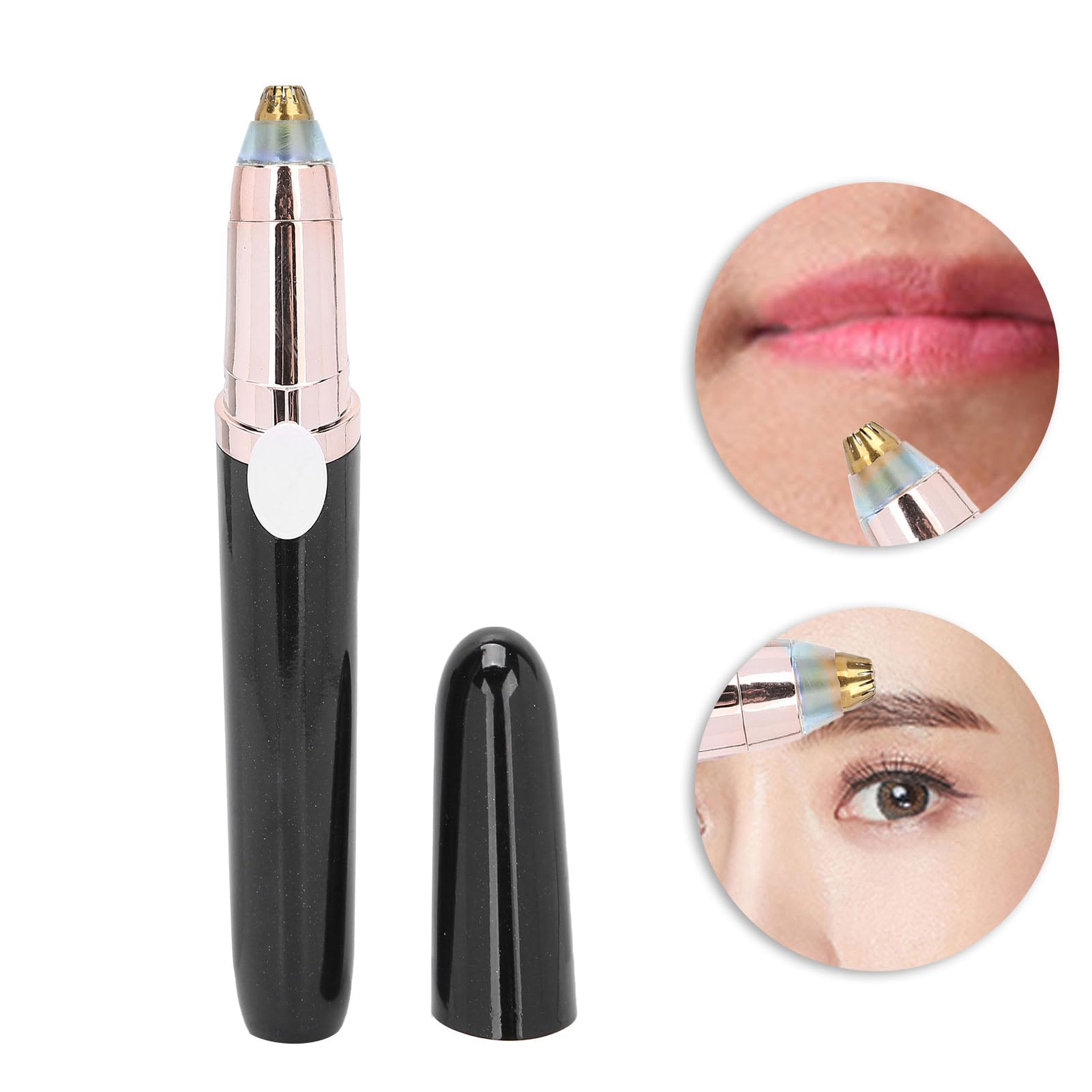 Painless USB Eyebrow Trimmer for Women - Electric Eyebrow & Facial Hair Remover Shaver with Cleaning Brush (Black) | Perfect for Eyebrow Shaping, Facial Hair Removal & At-Home Grooming