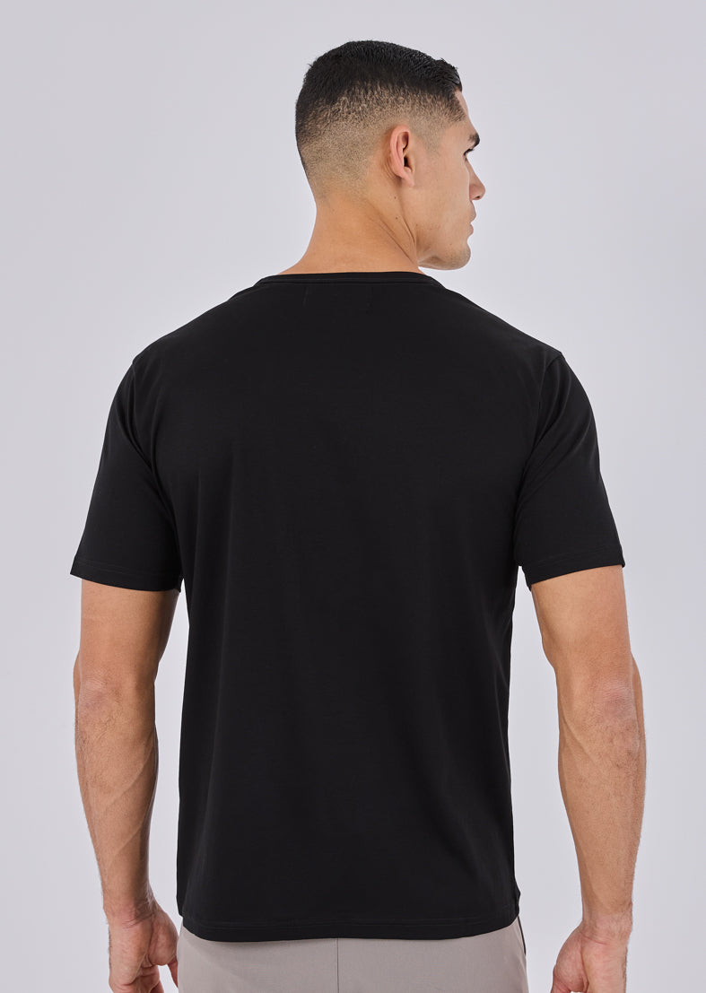 Premium Men's Mercerized Cotton T-Shirt - Soft & Breathable Black Tee for Casual Wear, Gym, and Everyday Comfort