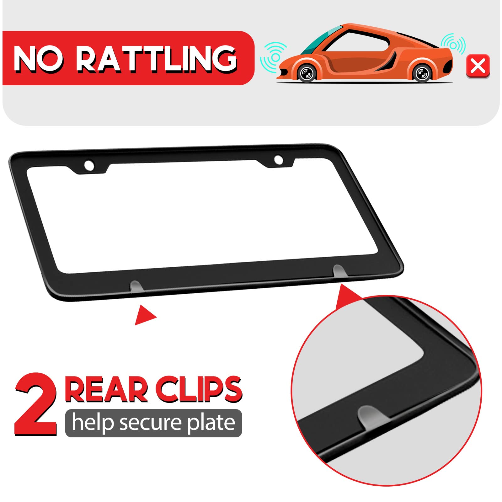 Akkya Funny Cartoon License Plate Frame for Cars - Stainless Steel Front & Rear Plate Cover - Cute Car Accessories for Women, Men & Kids - Perfect for Personalizing Your Vehicle & Adding Humor to Daily Commutes