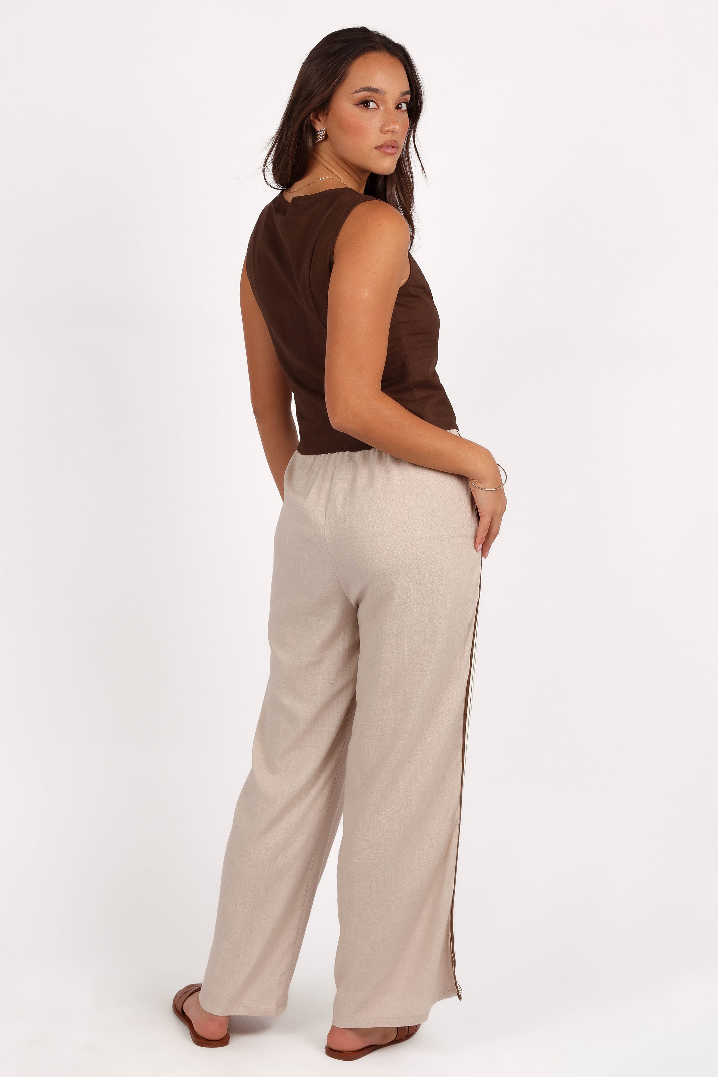 Jenner Pant Women's High Waisted Casual Trousers - Beige | Comfortable & Stylish for Work, Travel & Everyday Wear