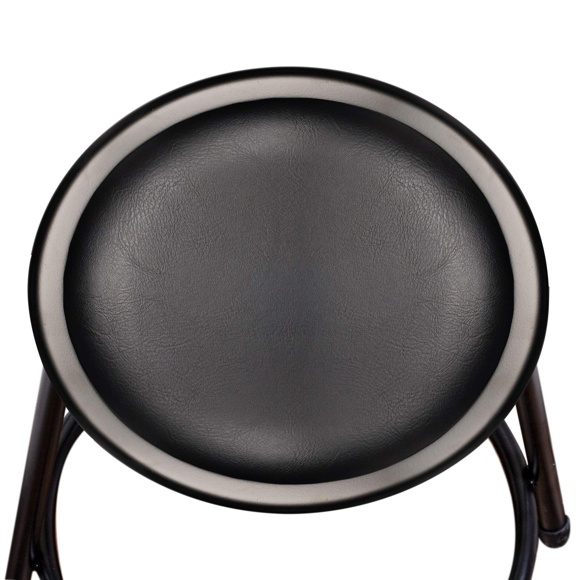 OEF Furnishings (2 Pack) Black Vinyl Padded Stool, 18